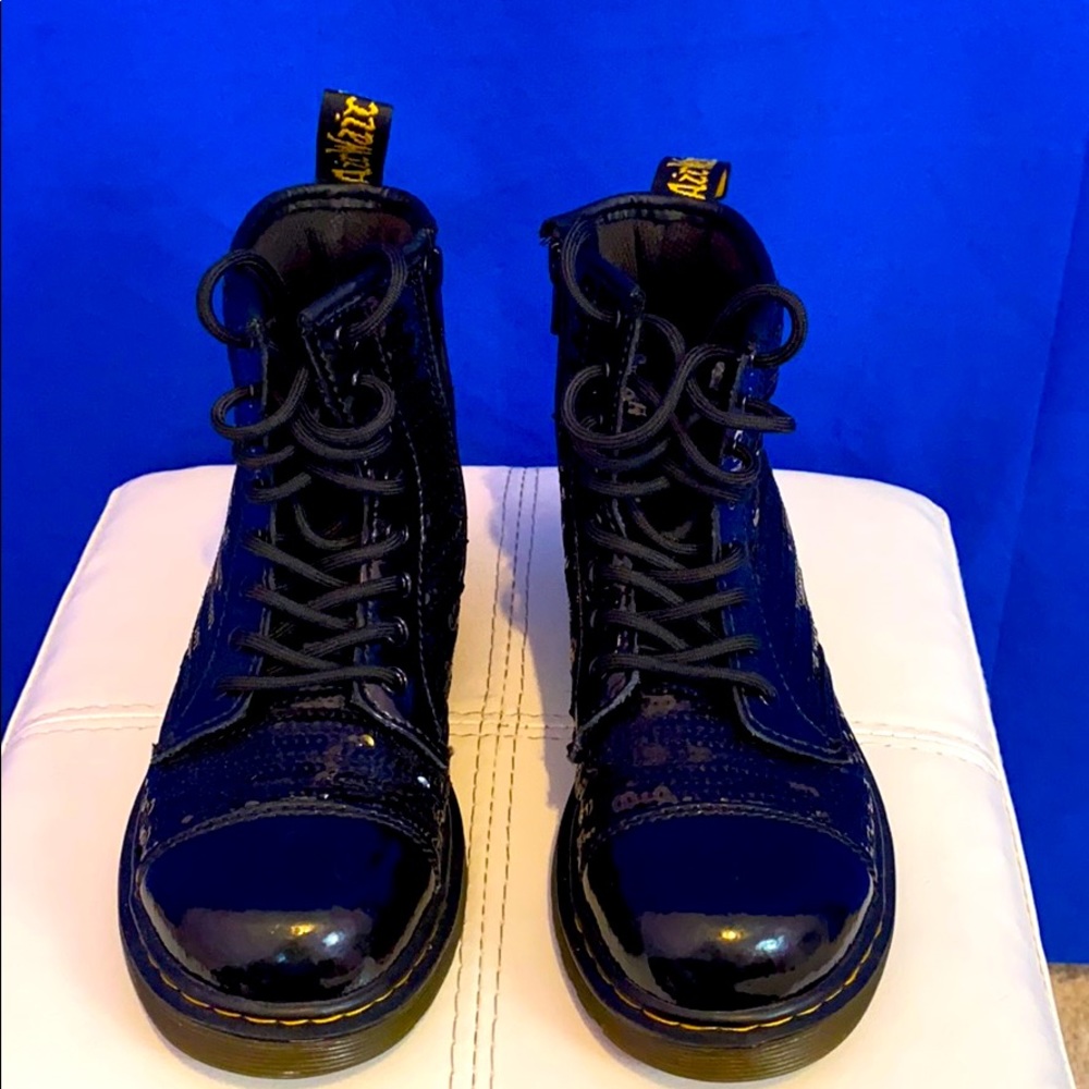 Dr martens kids Y 2 black glitter